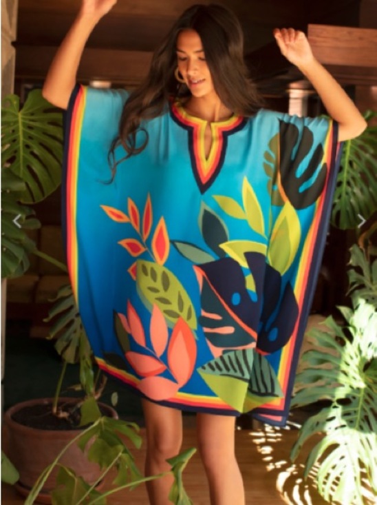 Trina Turk Dresses & Skirts - Trina Turk Blue Tropical Print Mini Dress
